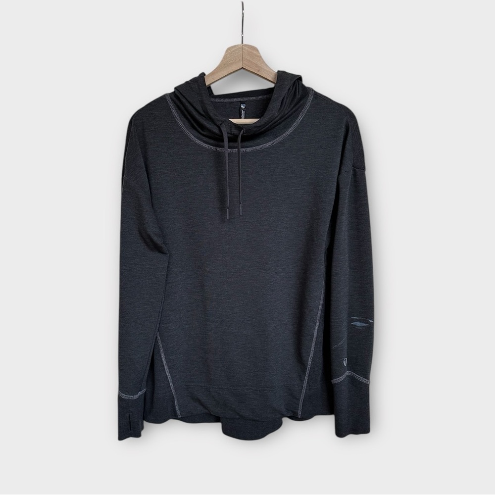 Kuhl Women's Rhea Hoodie Pullover in Charcoal, size S